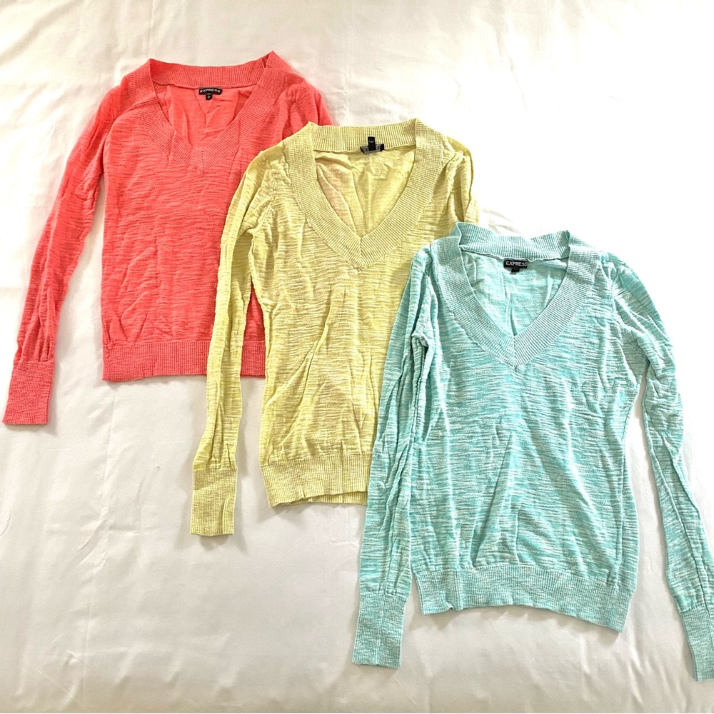 Bundle of Express V-Neck Lightweight Sweaters